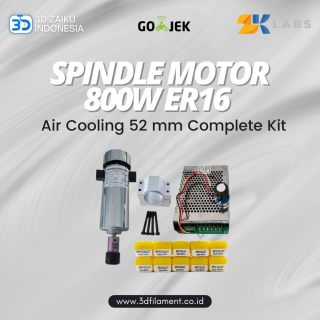 Zaiku CNC Spindle Motor 800W ER16 Air Cooling 52 mm Complete Kit